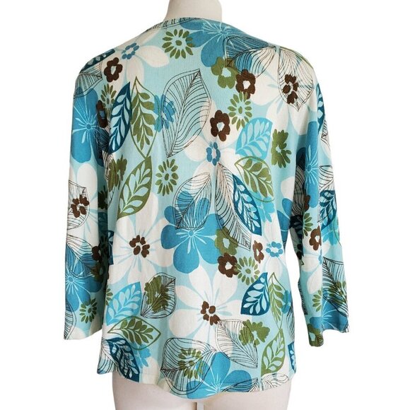 Alfred Dunner Sequin Embellished Floral Sweater Size L - Picture 2 of 15